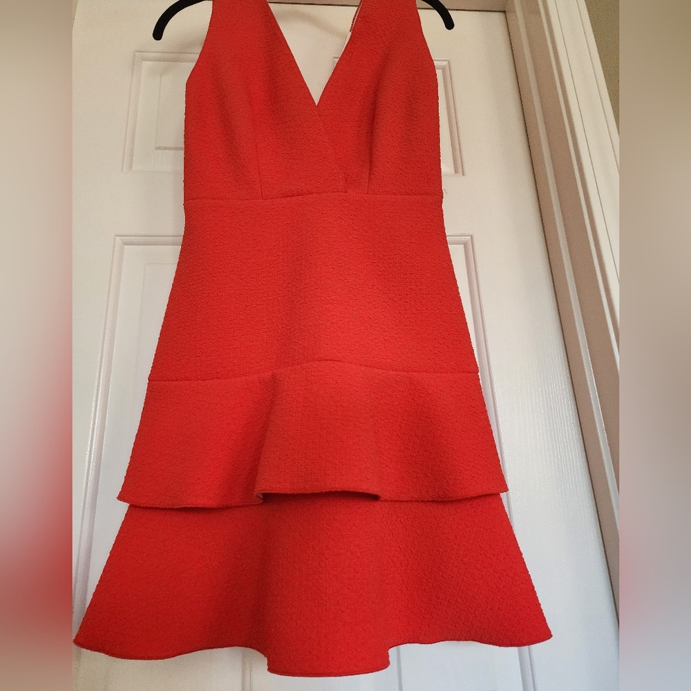Sandro Red Cocktail Dress Size Small - Picture 12 of 16